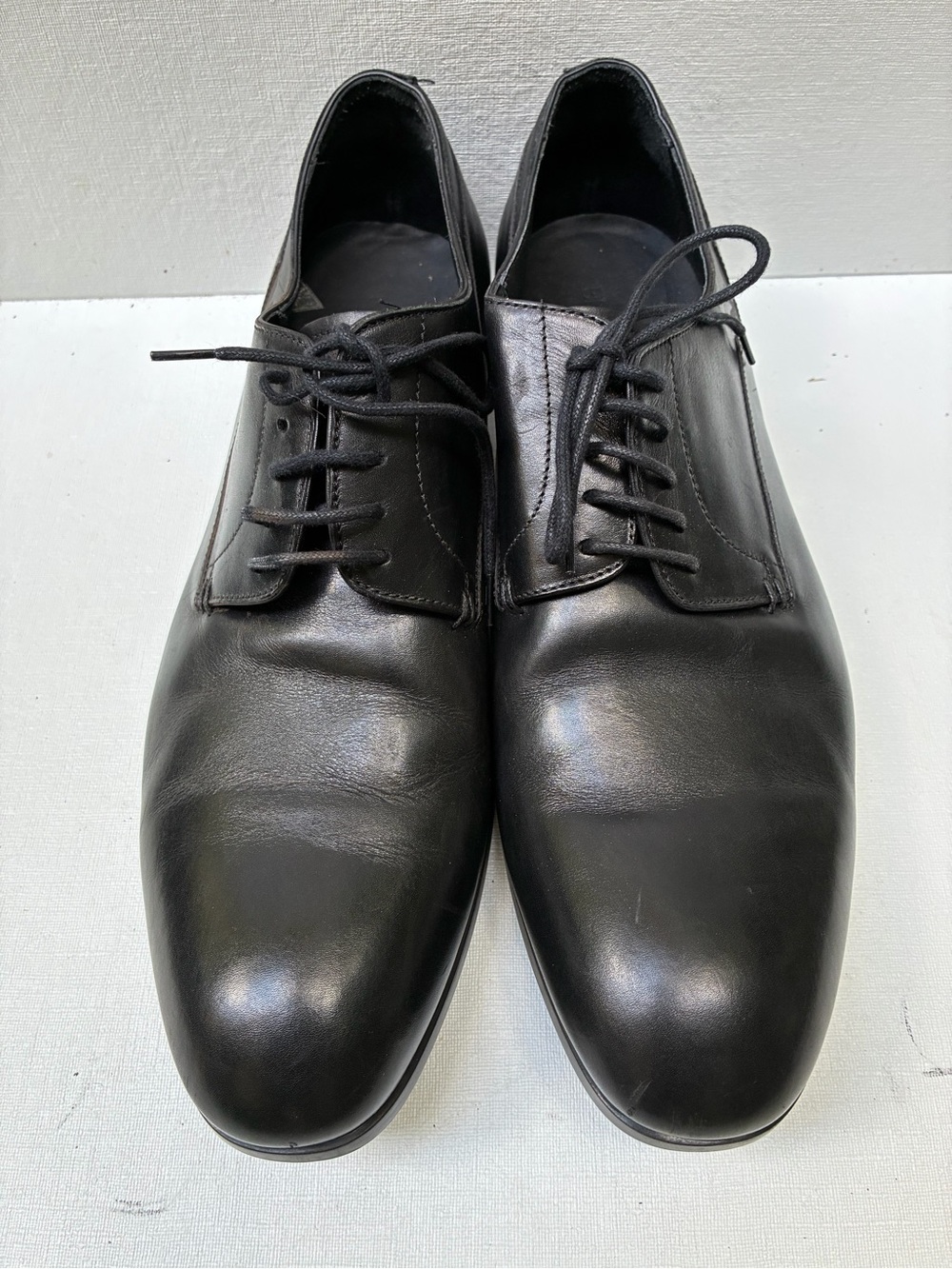 Emporio Armani Black Leather Lace-Up Derby Shoes
